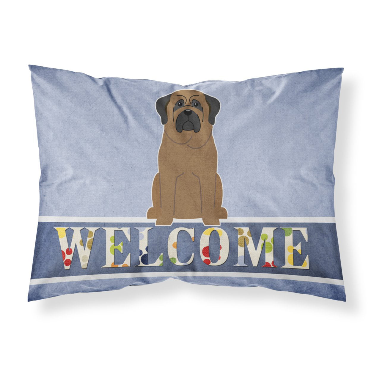 BB5665PILLOWCASE Bullmastiff Welcome Fabric Standard Pillowcase