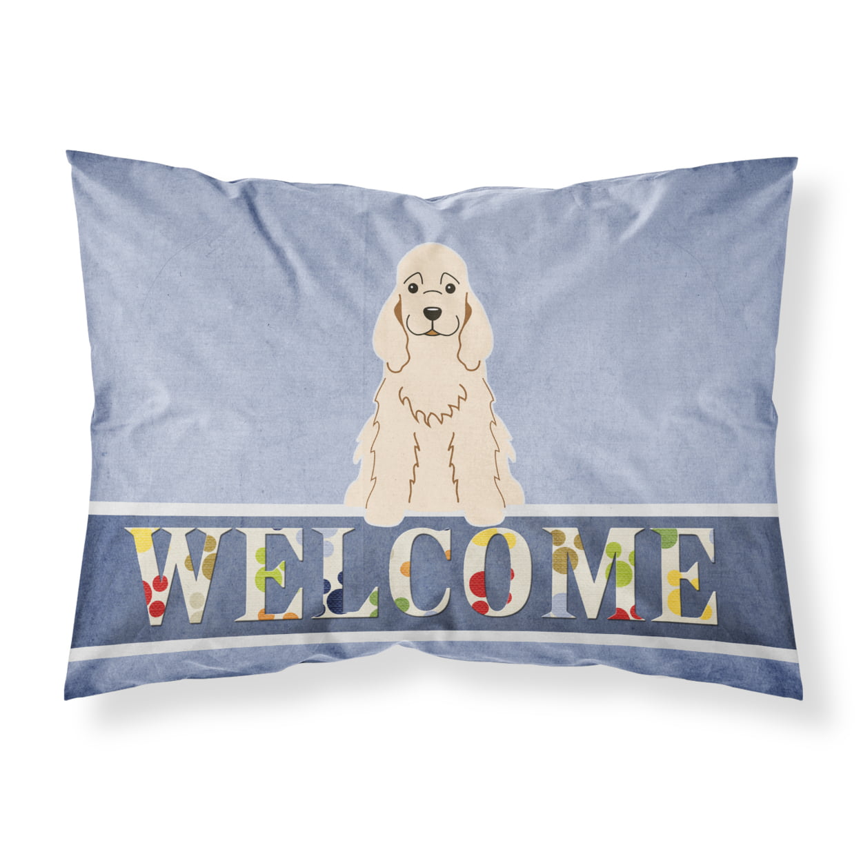 Cocker Spaniel Buff Welcome Fabric Standard Pillowcase
