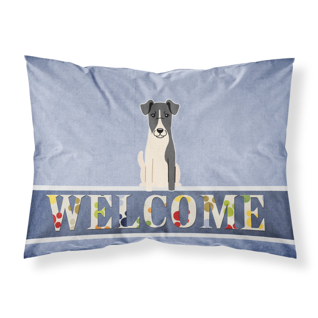Smooth Fox Terrier Welcome Fabric Standard Pillowcase