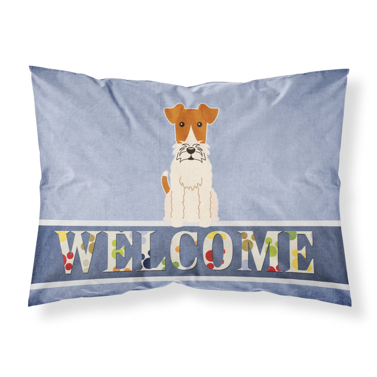 BB5682PILLOWCASE Wire Fox Terrier Welcome Fabric Standard Pillowcase