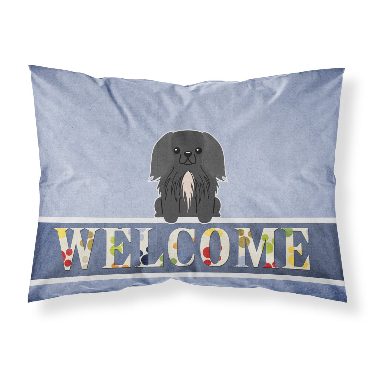 Pekingnese Black Welcome Fabric Standard Pillowcase