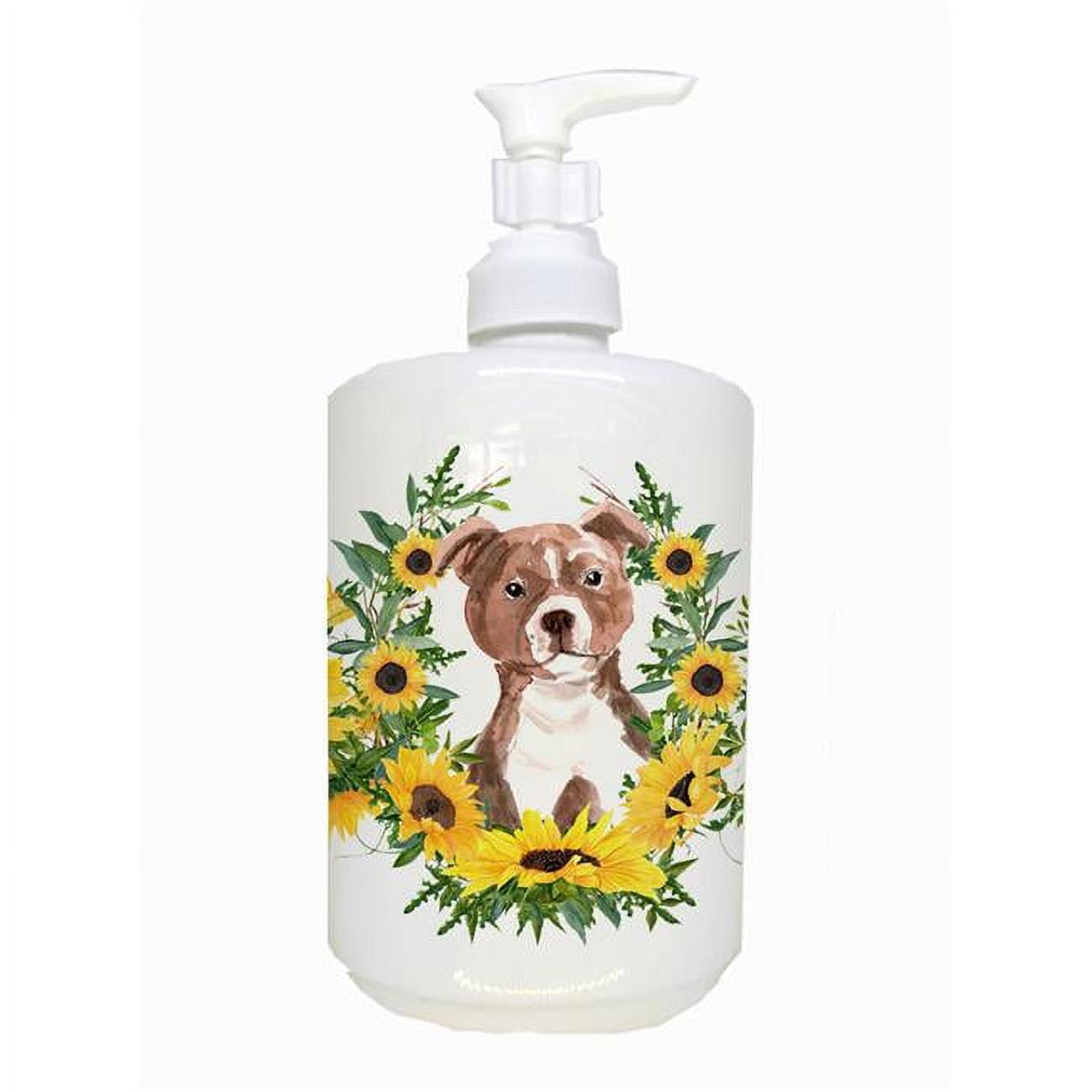 CK2930SOAP Red Staffie Bull Terrier Ceramic Soap Dispenser
