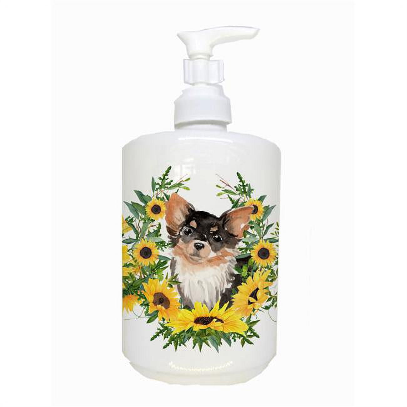 CK2934SOAP Long Haired Chihuahua Ceramic Soap Dispenser