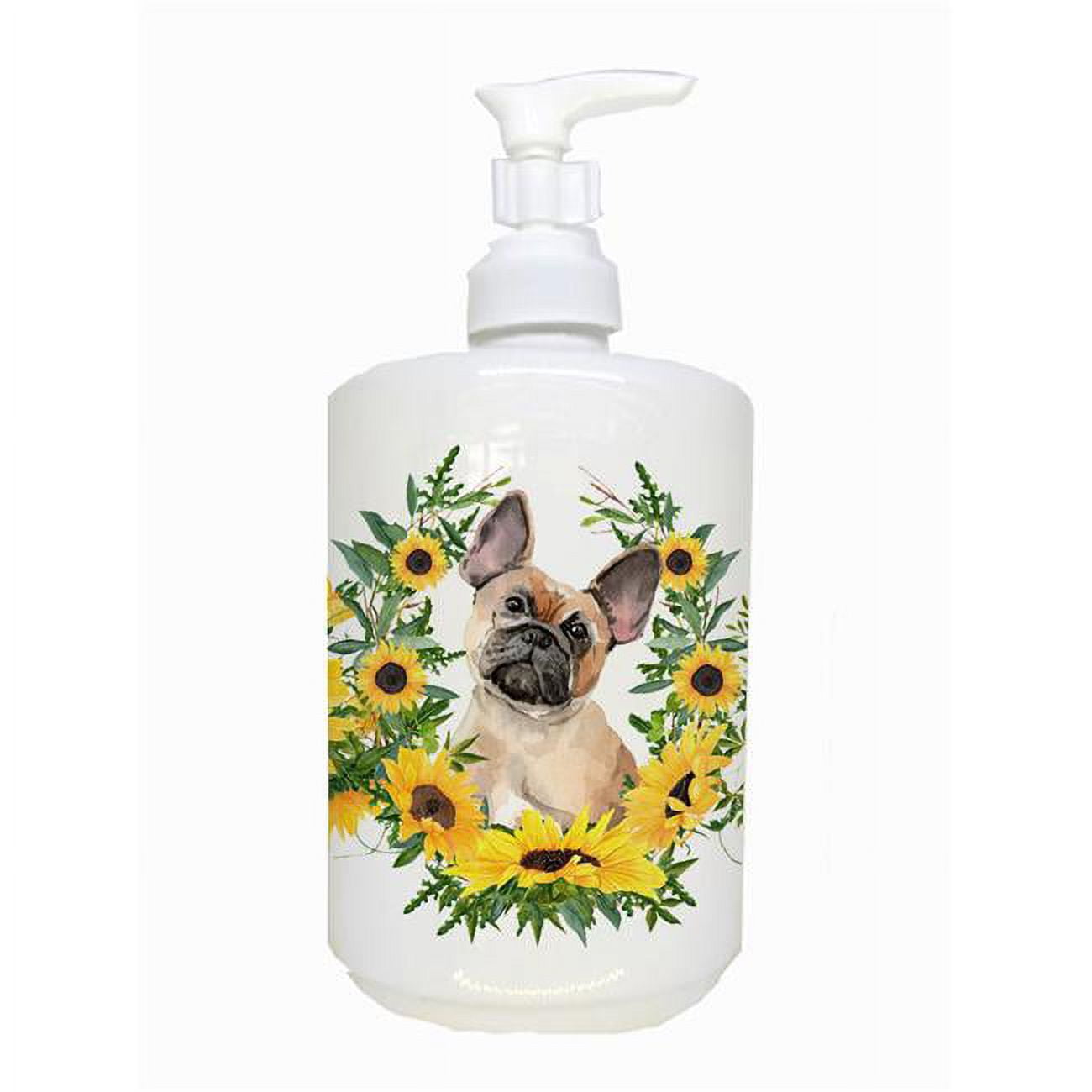 Fawn French Bulldog Ceramic Soap Dispenser