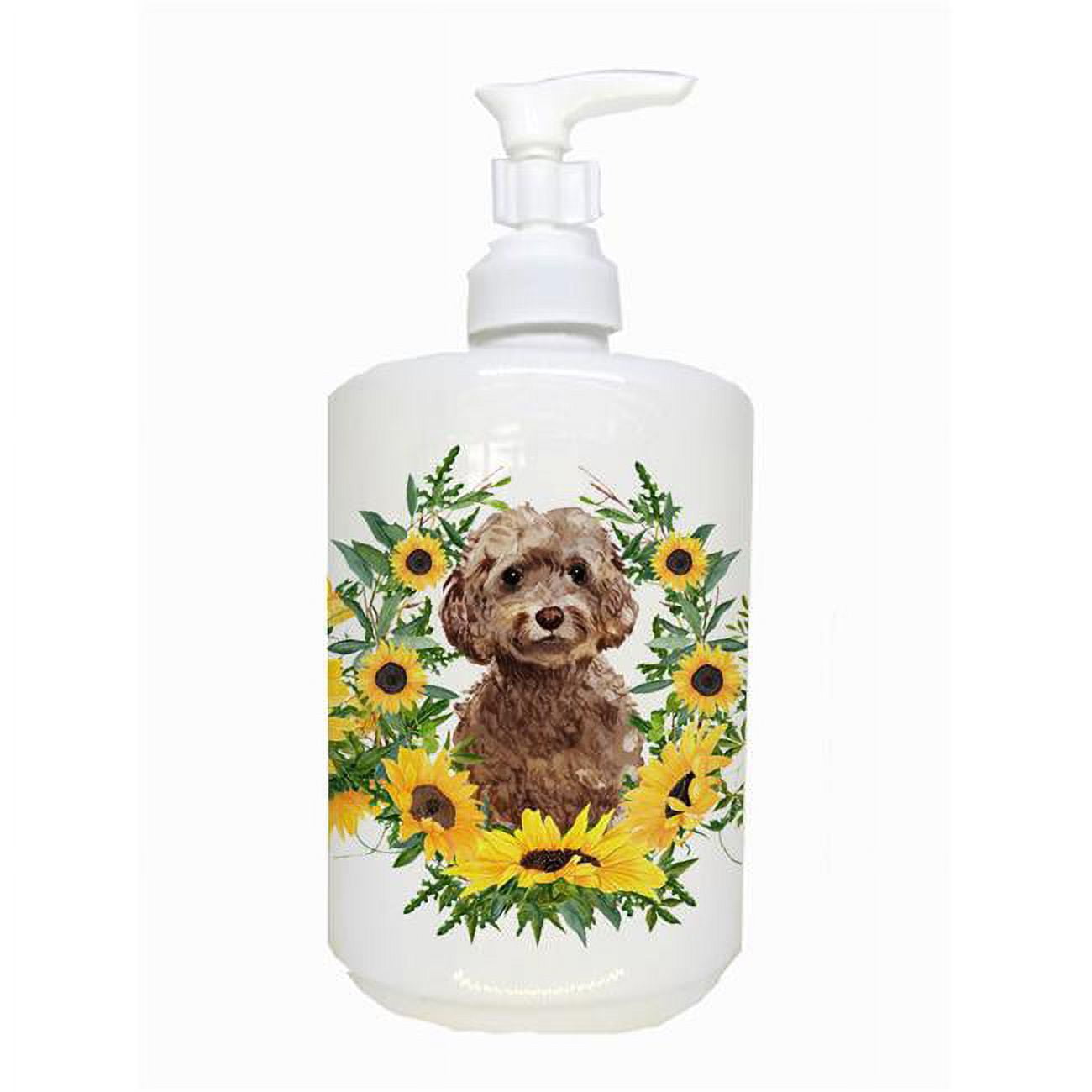 CK2948SOAP Brown Cockapoo Ceramic Soap Dispenser