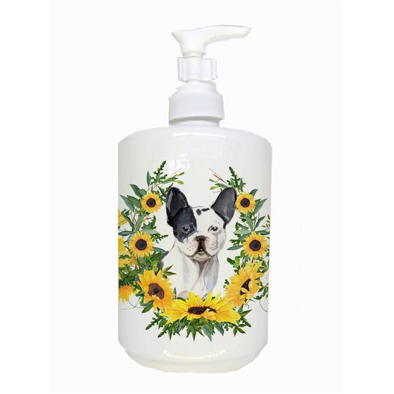 Black & White French Bulldog Ceramic Soap Dispenser