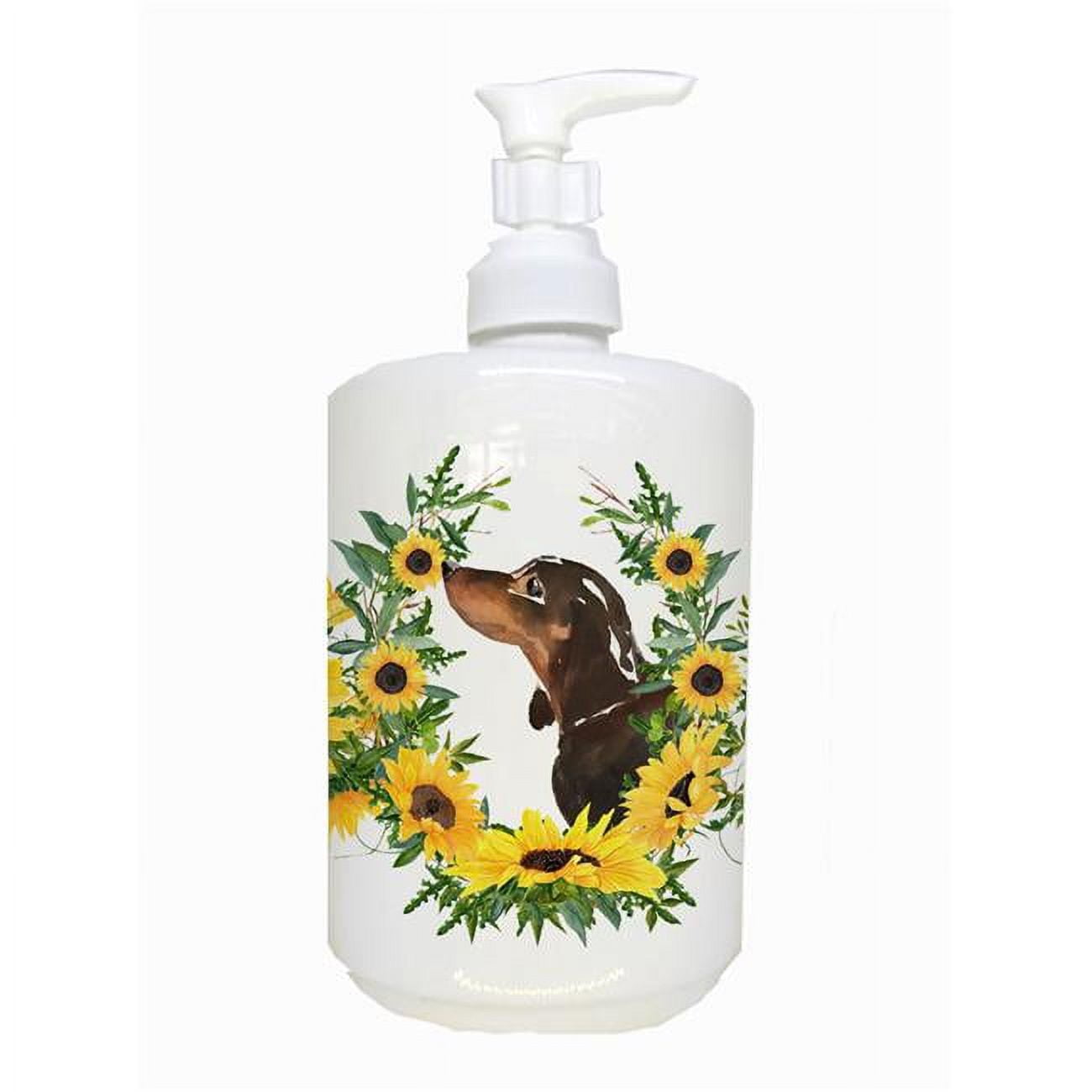 CK2951SOAP Red Tan Dachshund Ceramic Soap Dispenser