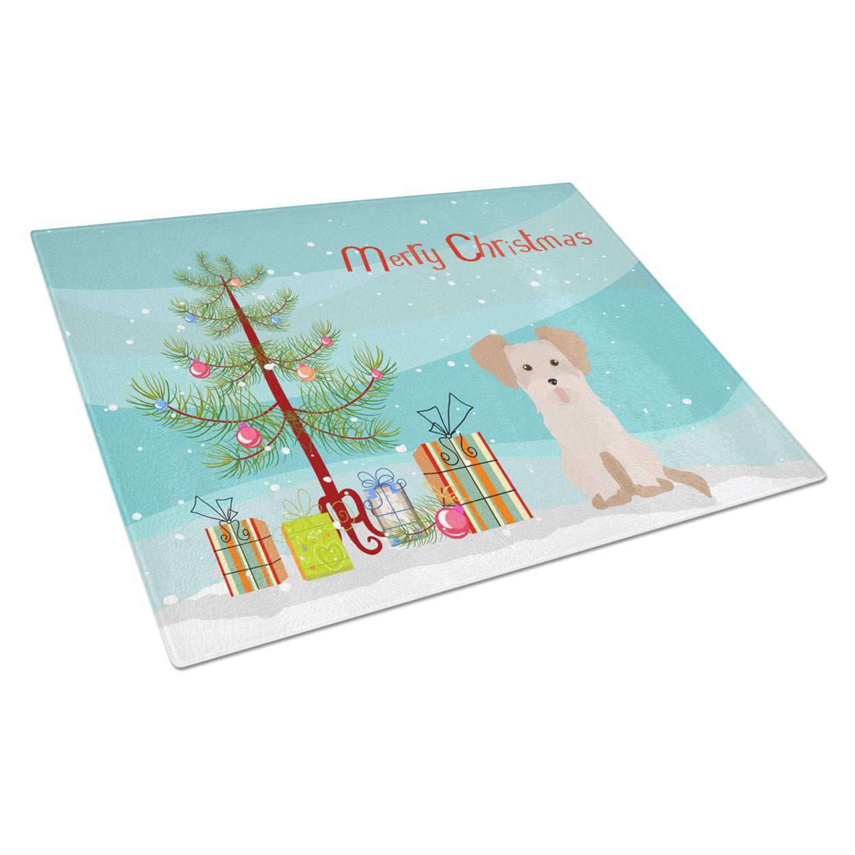 Morkie No.3 Christmas Tree Glass Cutting Board - Large