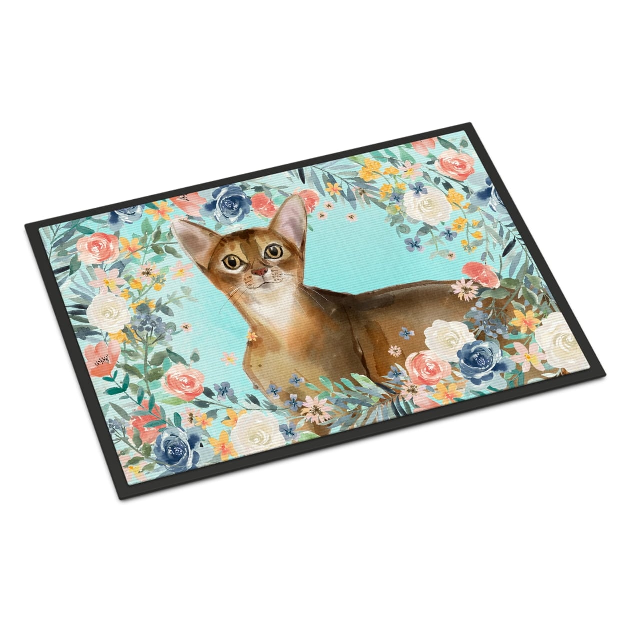18 x 27 in. Abyssinian Spring Flowers Indoor or Outdoor Mat