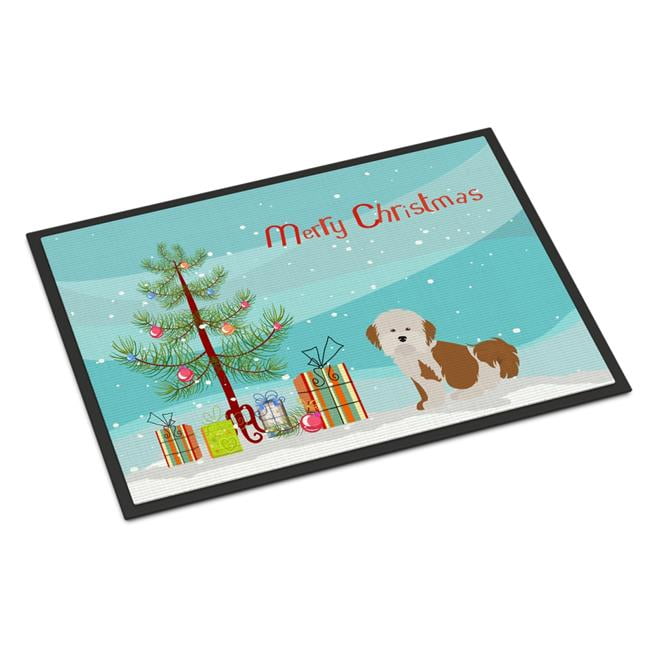 18 x 27 in. Havanese Christmas Tree Indoor or Outdoor Mat