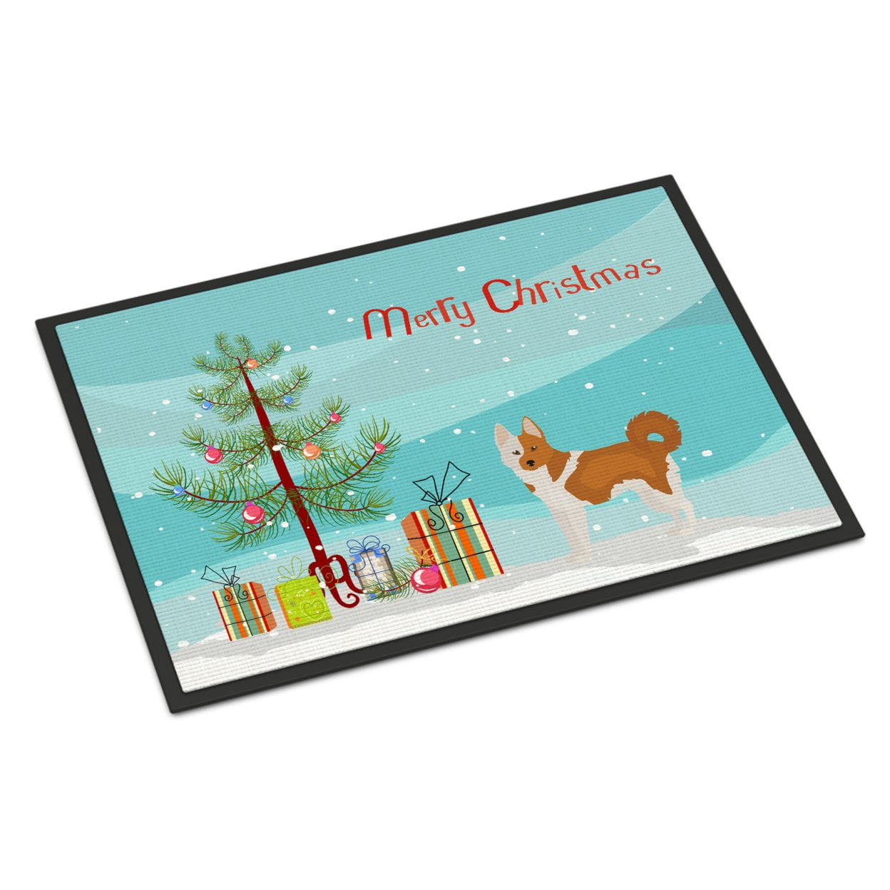 18 x 27 in. Nordic Spitz Christmas Tree Indoor or Outdoor Mat