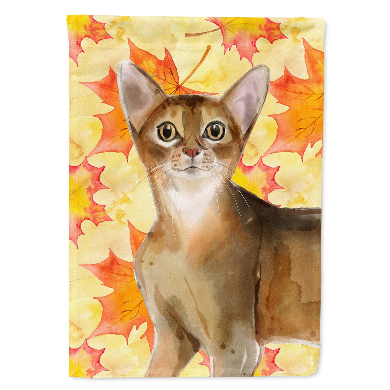 Abyssinian Fall Leaves Garden Size Flag