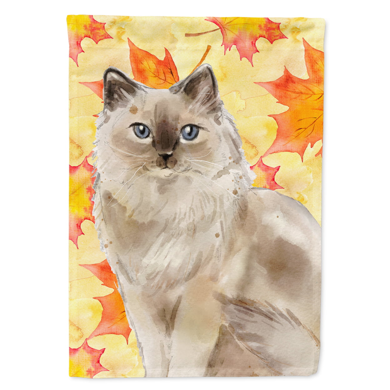 Ragdoll Fall Leaves Garden Size Flag