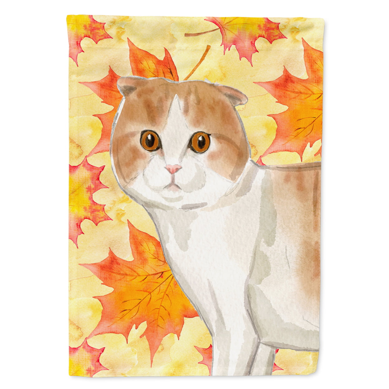 CK3083GF Scottish Fold Fall Leaves Garden Size Flag