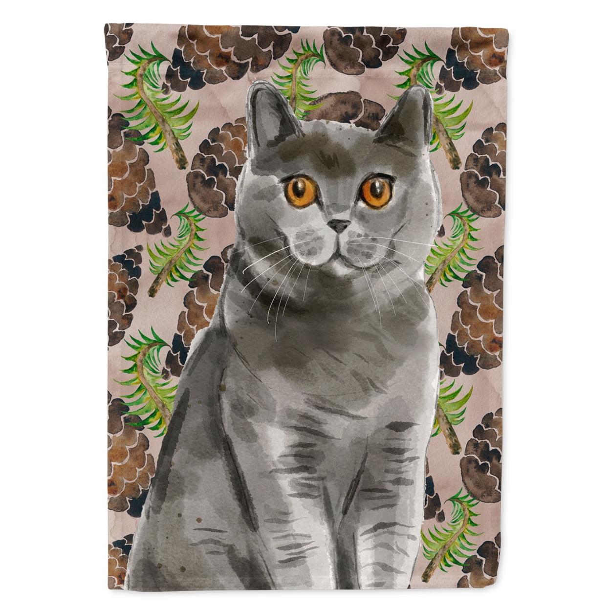British Shorthair Pine Cones Garden Size Flag
