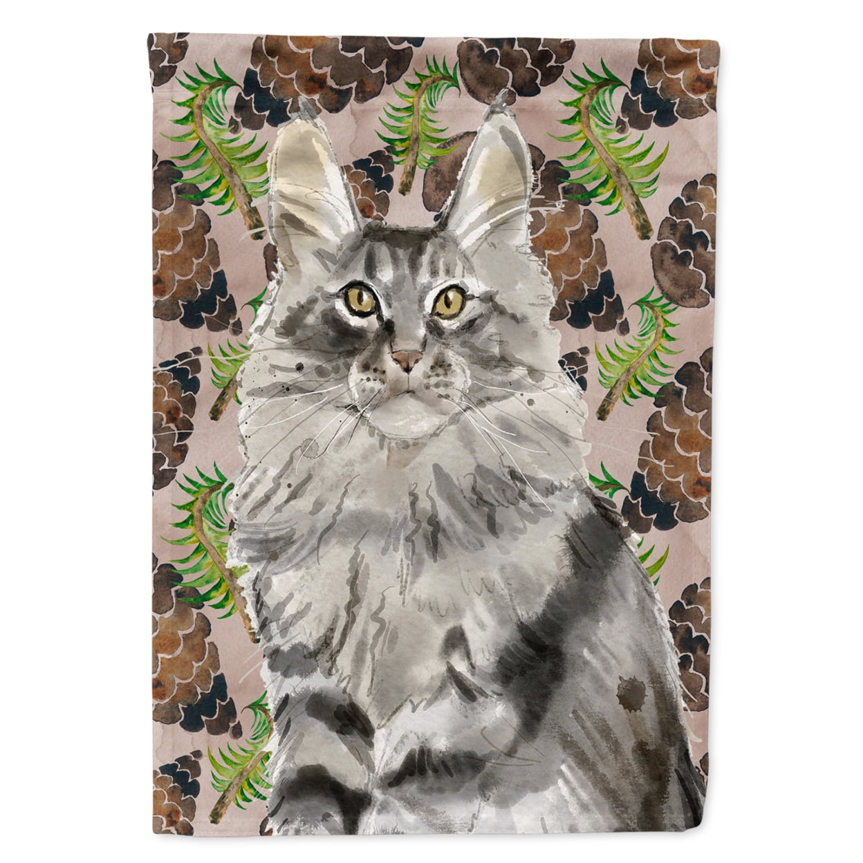 Maine Coon Pine Cones Garden Size Flag