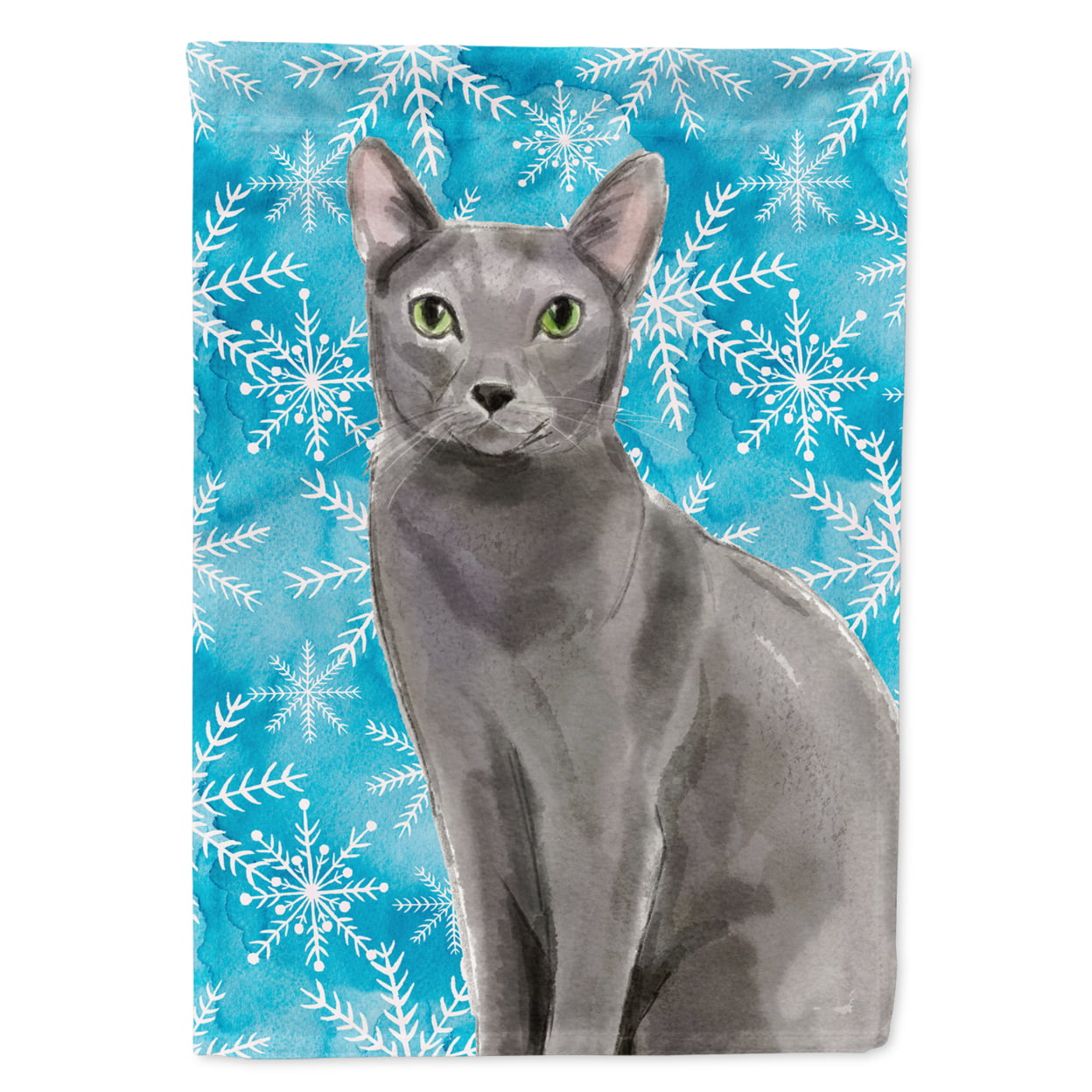 Blue Russian Winter Snowflake Garden Size Flag
