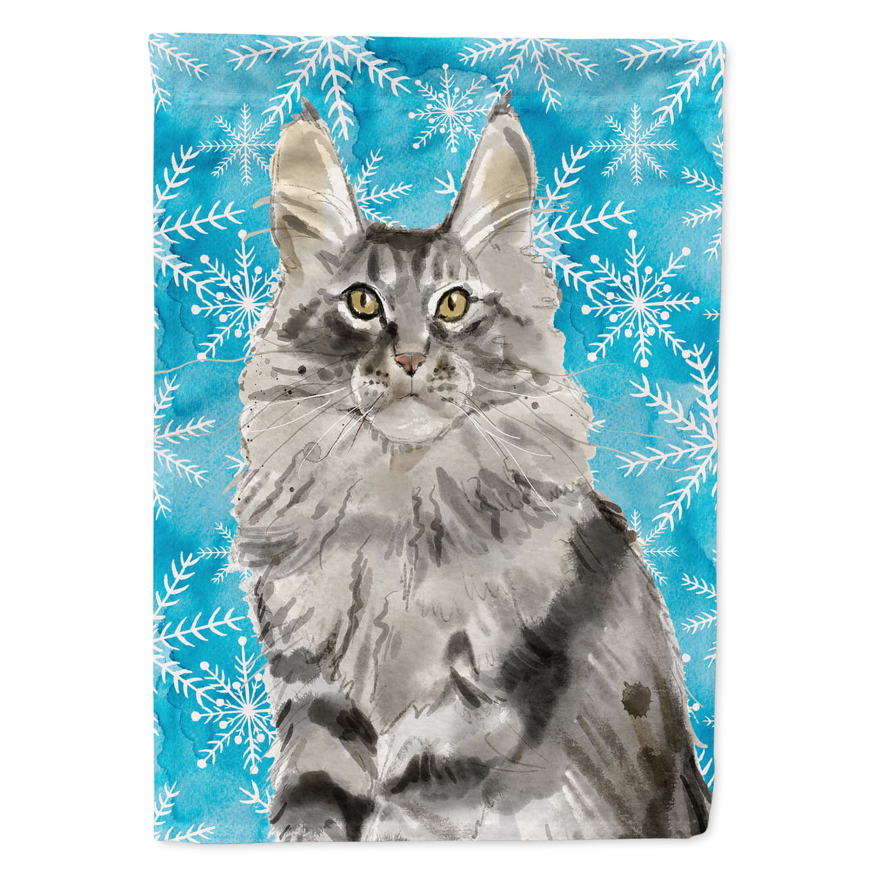 CK3109GF Maine Coon Winter Snowflake Garden Size Flag