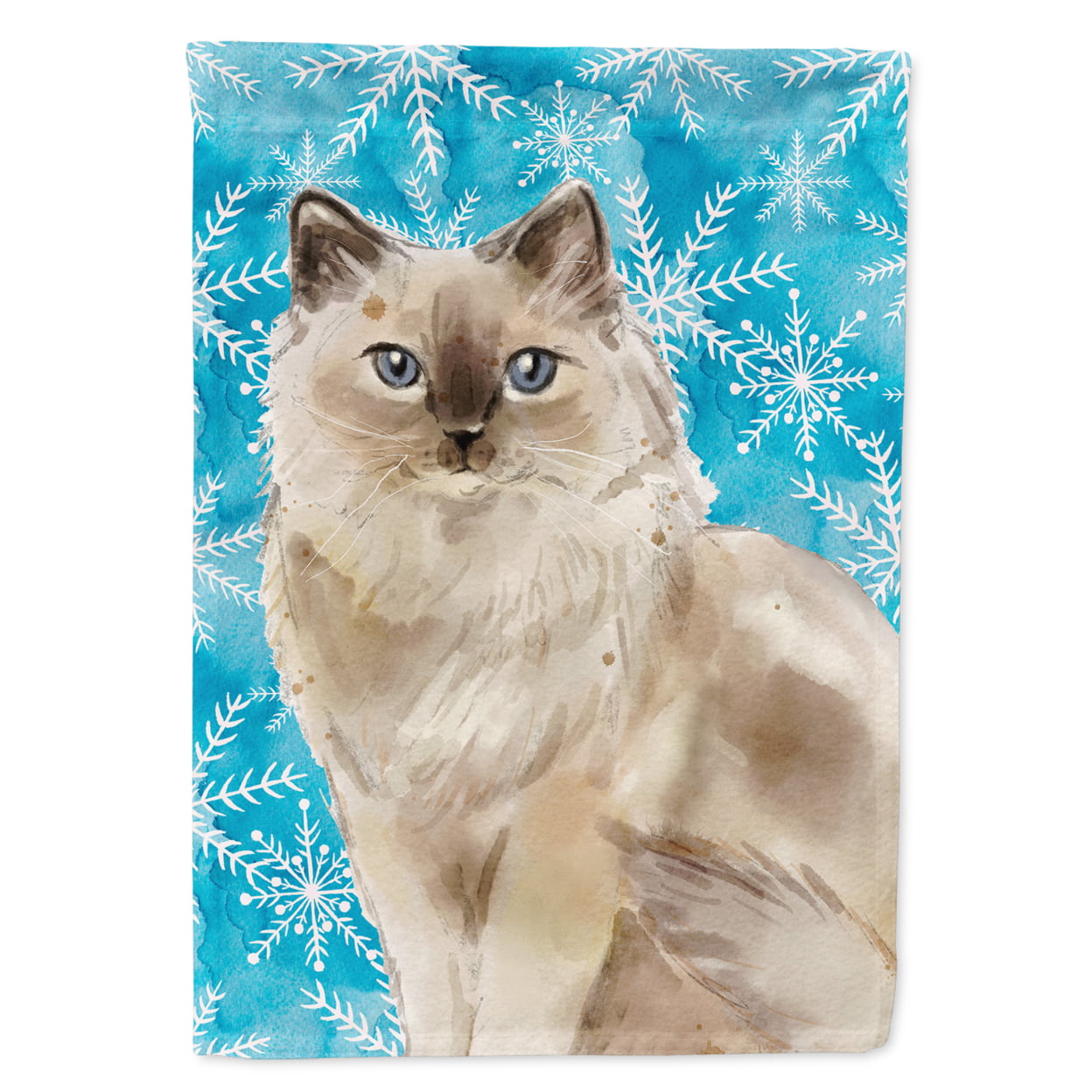 Ragdoll Winter Snowflake Garden Size Flag