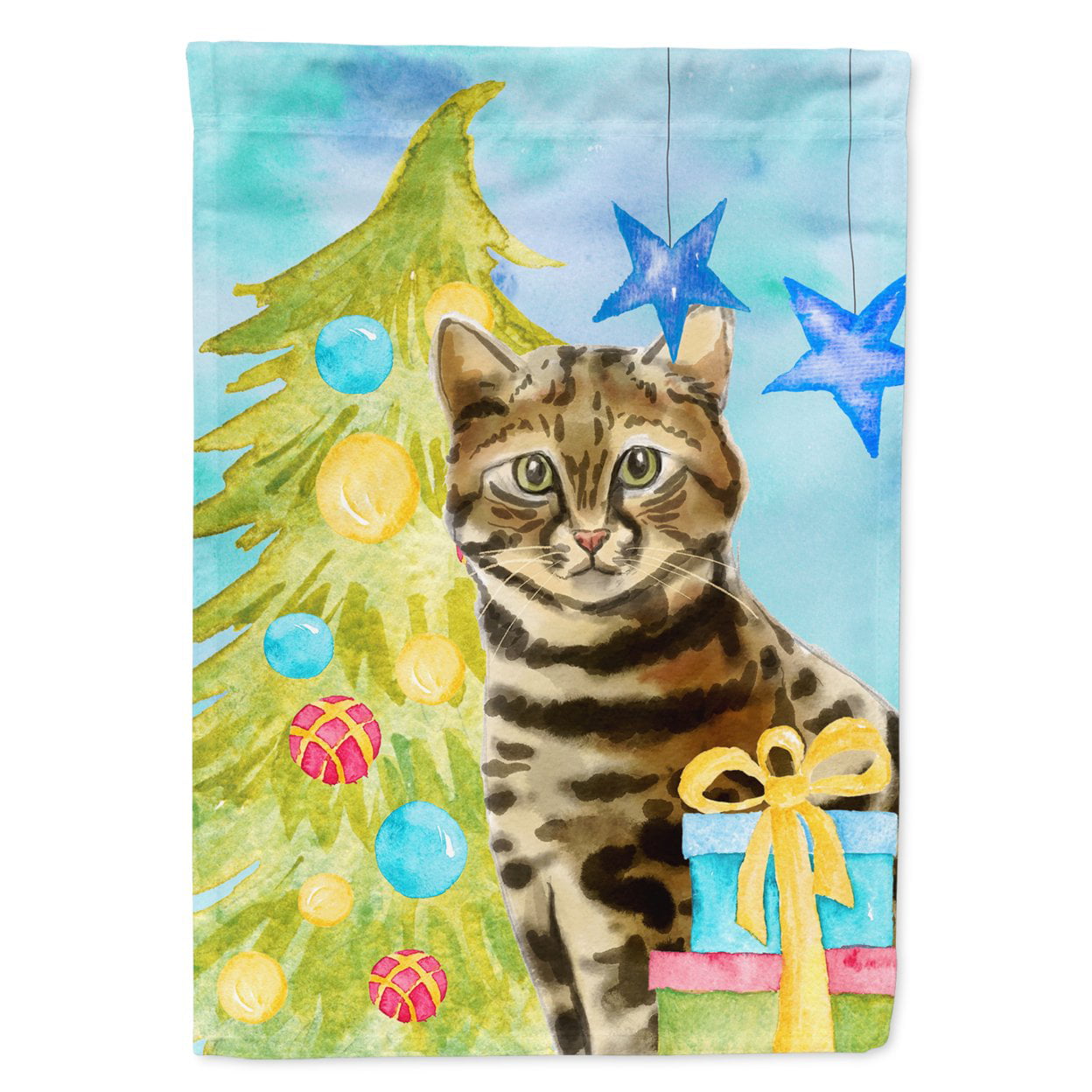 Bengal Christmas Presents Garden Size Flag