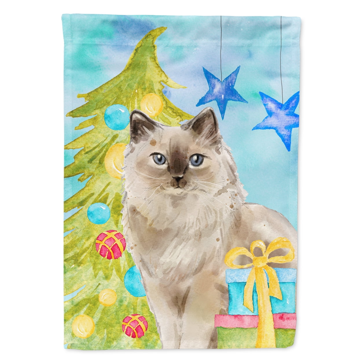 Ragdoll Christmas Presents Garden Size Flag