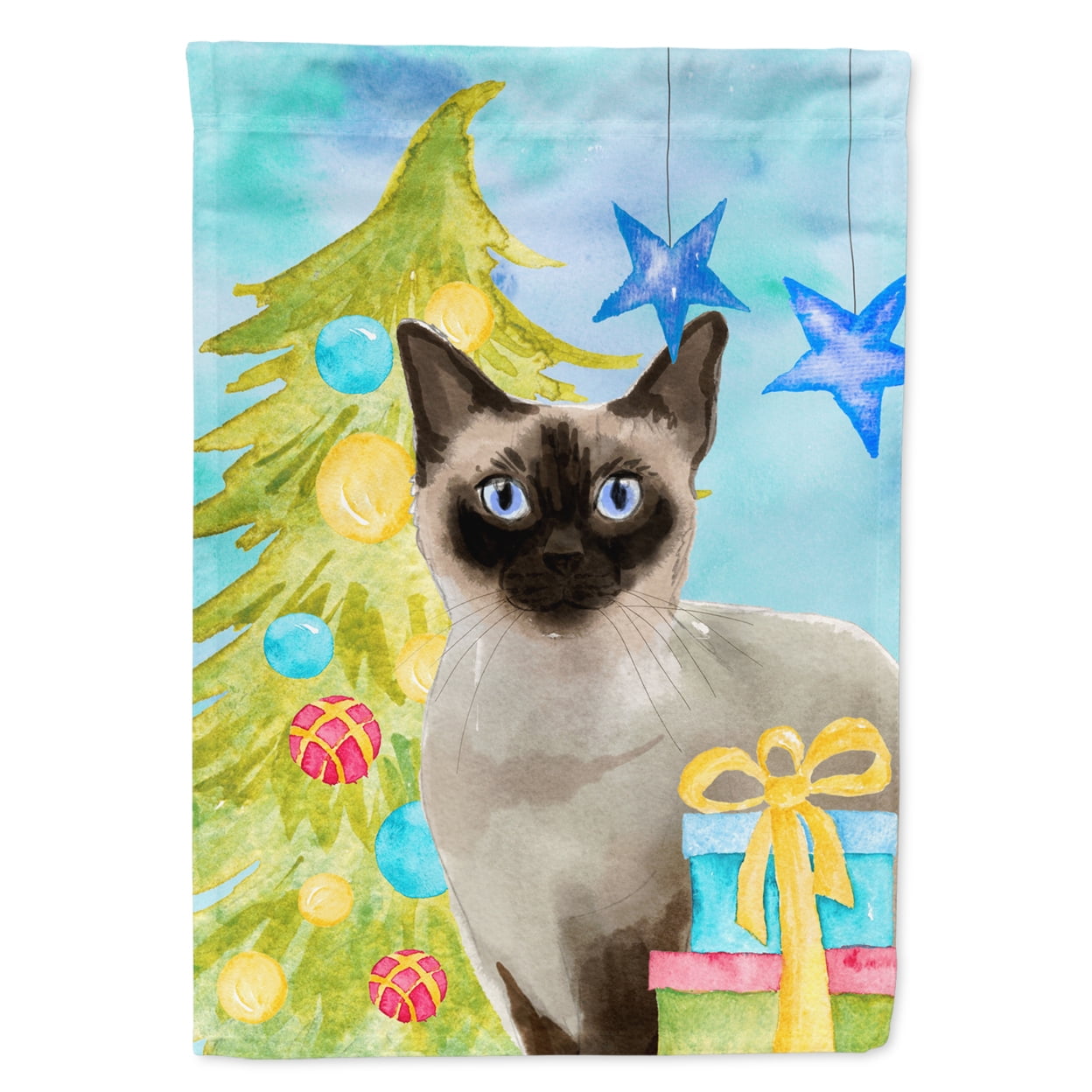 Siamese Christmas Presents Garden Size Flag