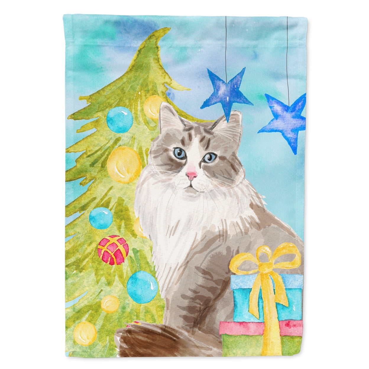 Siberian Christmas Presents Garden Size Flag