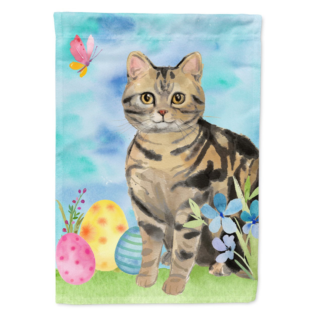 American Shorthair Brown Tabby Easter Eggs Garden Size Flag