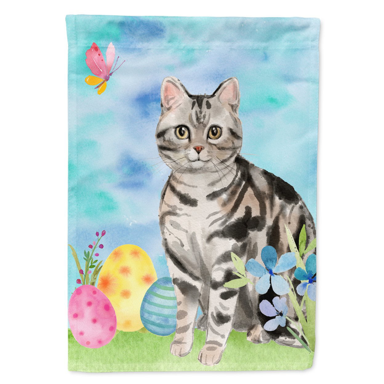 American Shorthair Easter Eggs Garden Size Flag