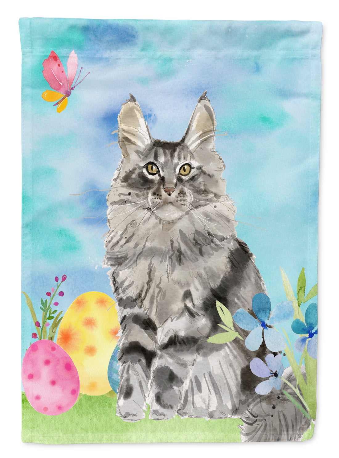 CK3139GF Maine Coon Easter Eggs Garden Size Flag