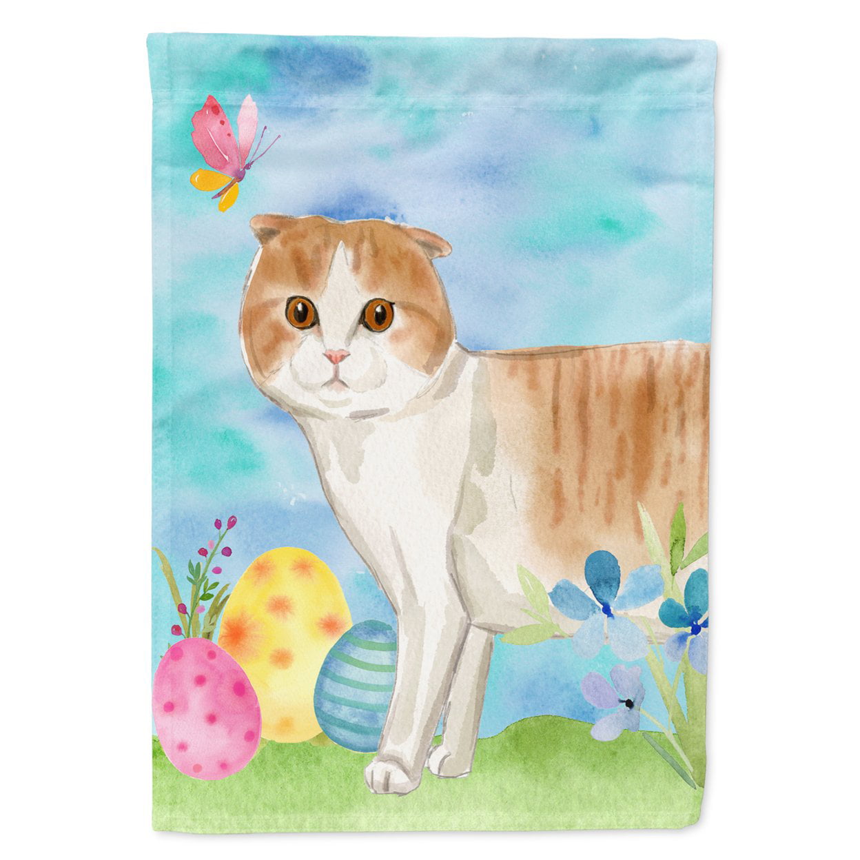 CK3143GF Scottish Fold Easter Eggs Garden Size Flag