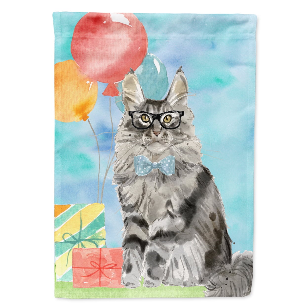Maine Coon Happy Birthday Garden Size Flag