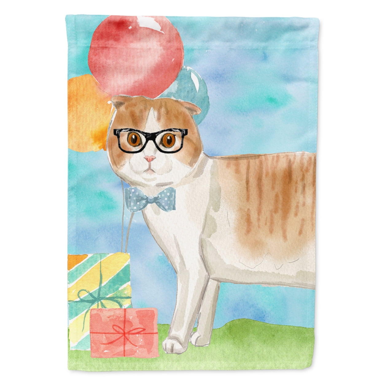 Scottish Fold Happy Birthday Garden Size Flag