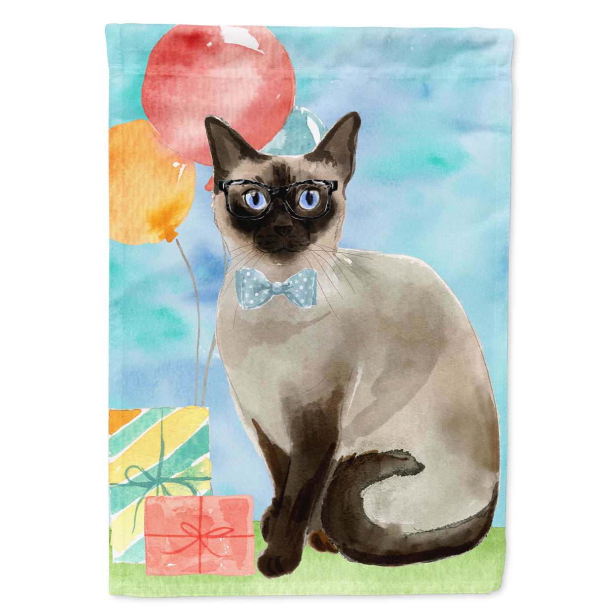Siamese Happy Birthday Garden Size Flag
