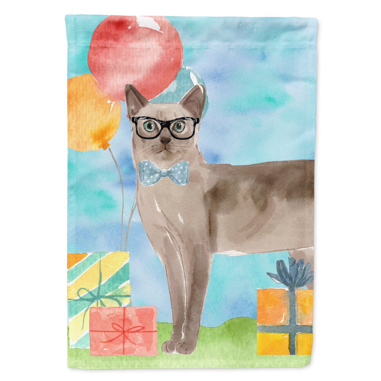 Tonkinese Happy Birthday Garden Size Flag