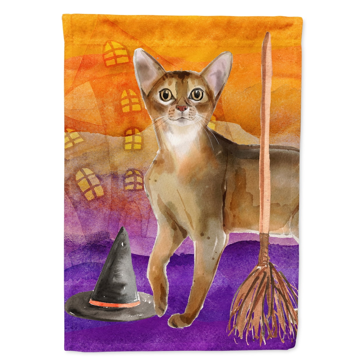 CK3177GF Abyssinian Halloween Garden Size Flag