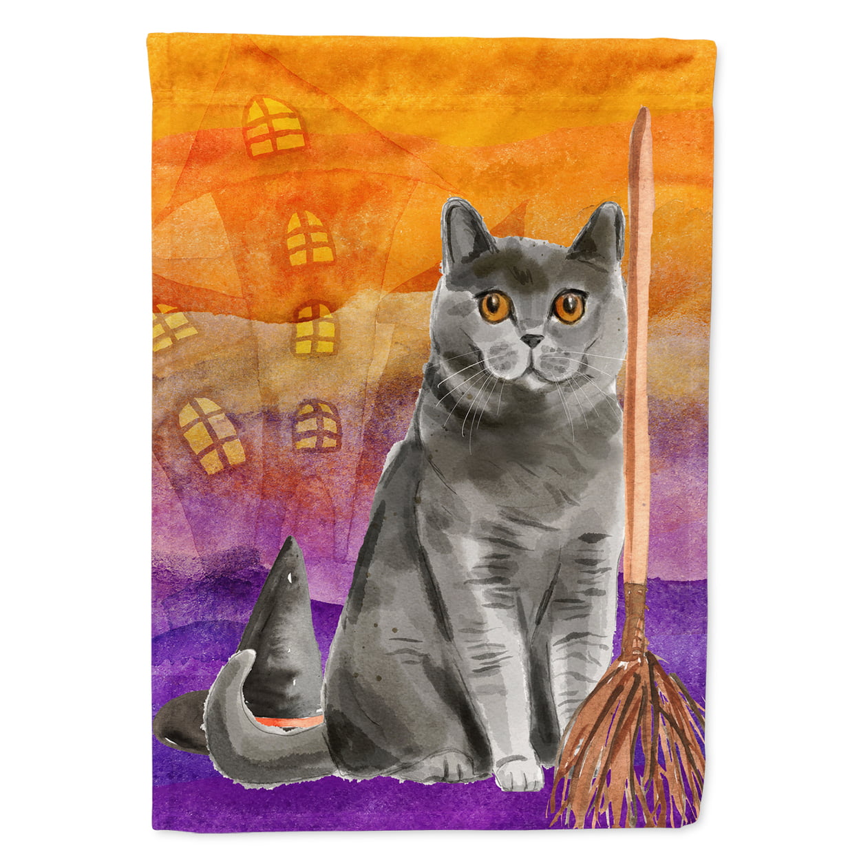 British Shorthair Halloween Garden Size Flag