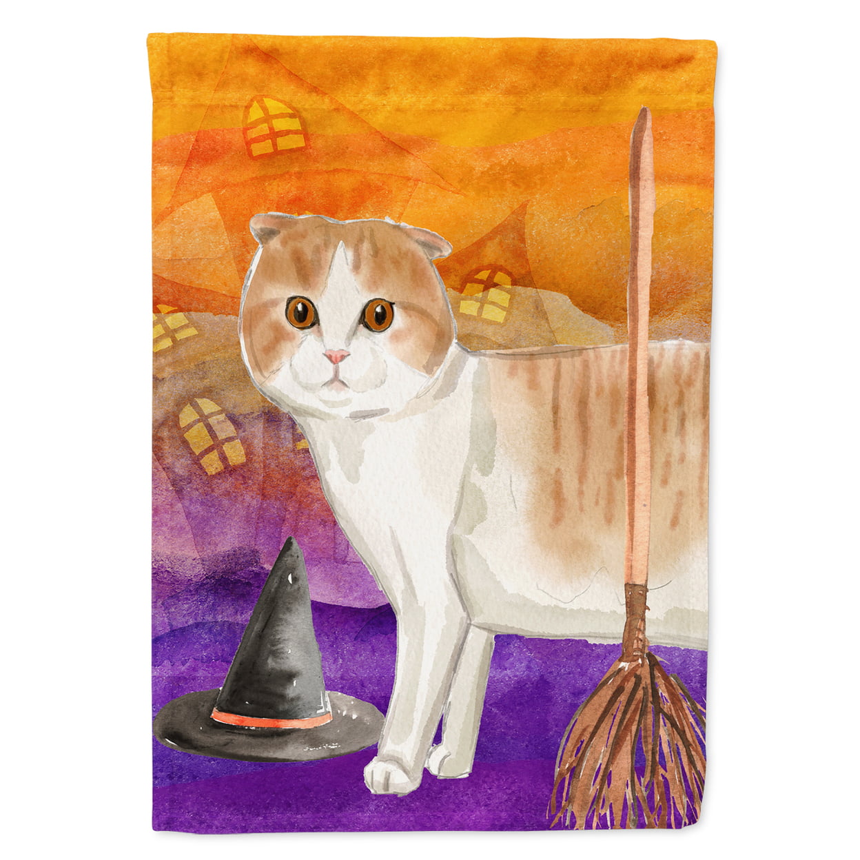 Scottish Fold Halloween Garden Size Flag