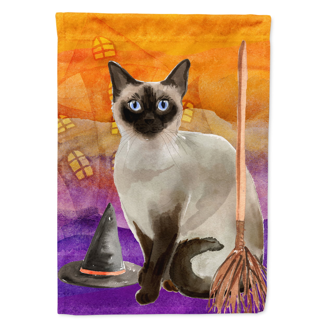Siamese Halloween Garden Size Flag