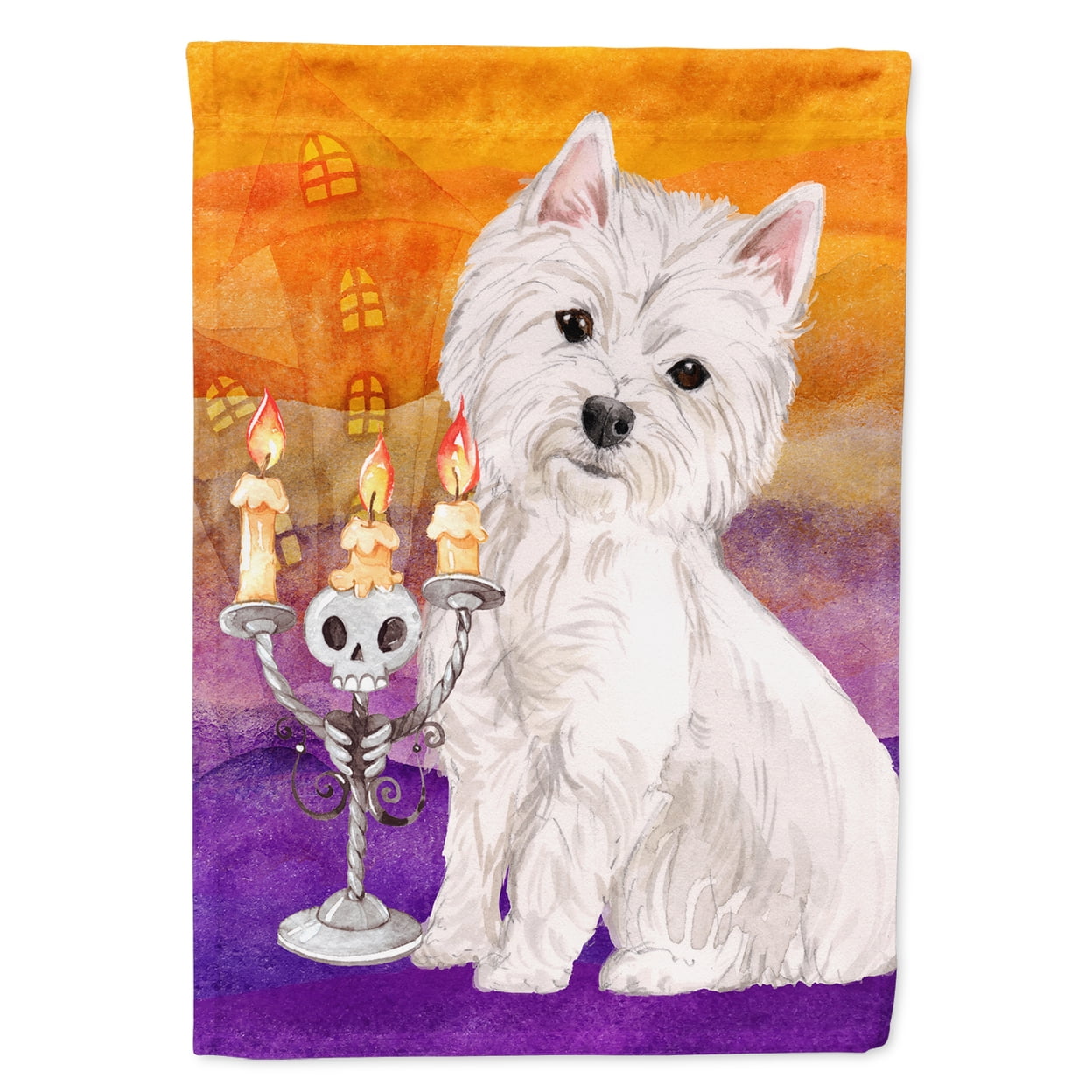 Hallween Westie Garden Size Flag