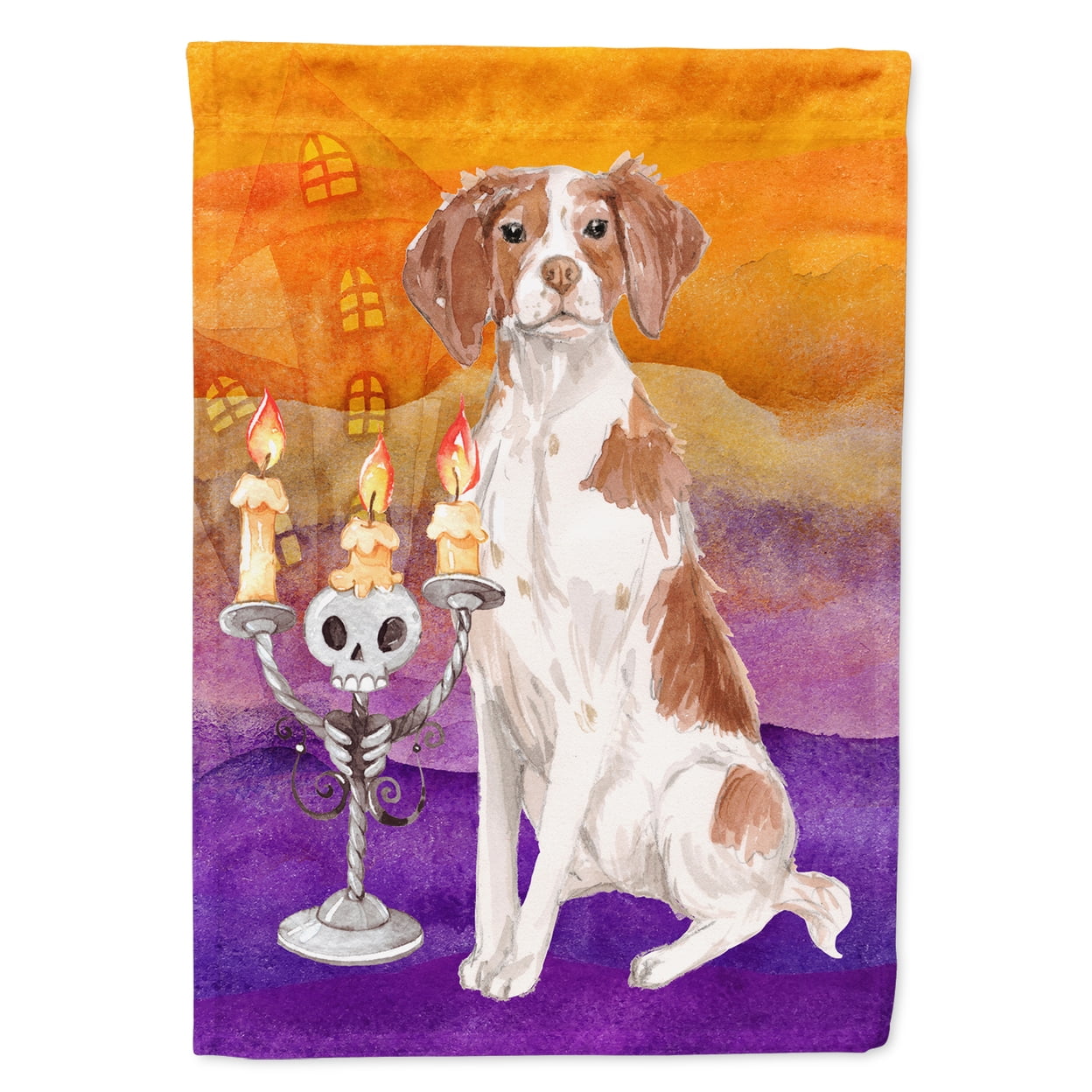 CK3198GF Hallween Brittany Spaniel Garden Size Flag