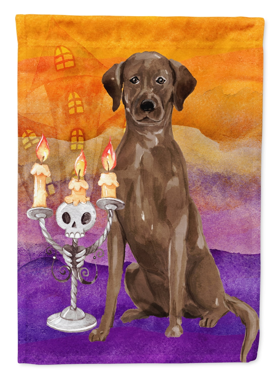 Hallween Chocolate Labrador Retriever Garden Size Flag