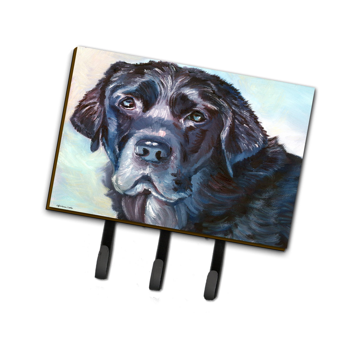 7419TH68 Black Labrador Face Leash or Key Holder