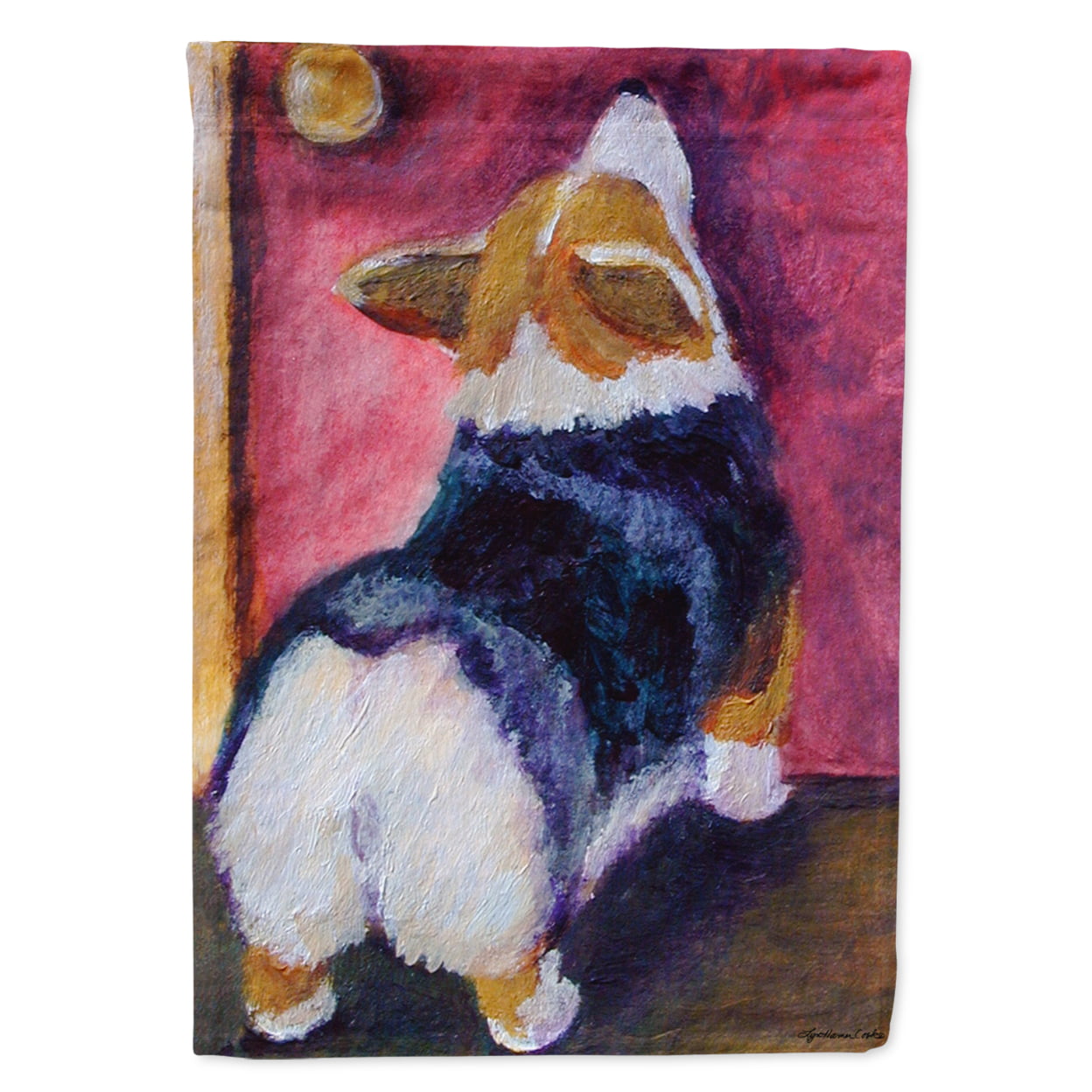 Corgi Let me in Garden Size Flag