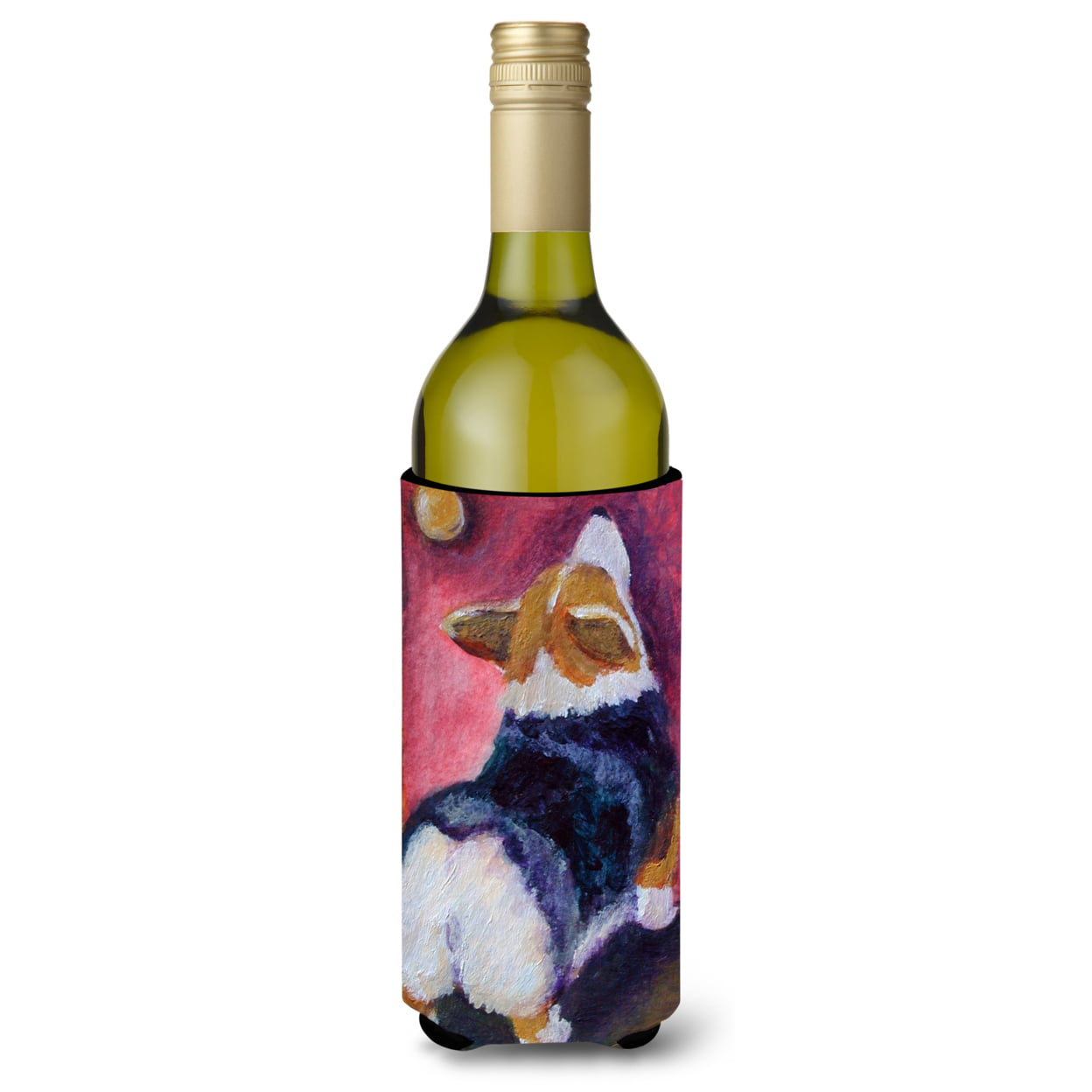 Picture of Carolines Treasures 7427LITERK Corgi Let me in Wine Bottle Beverage Insulator Hugger