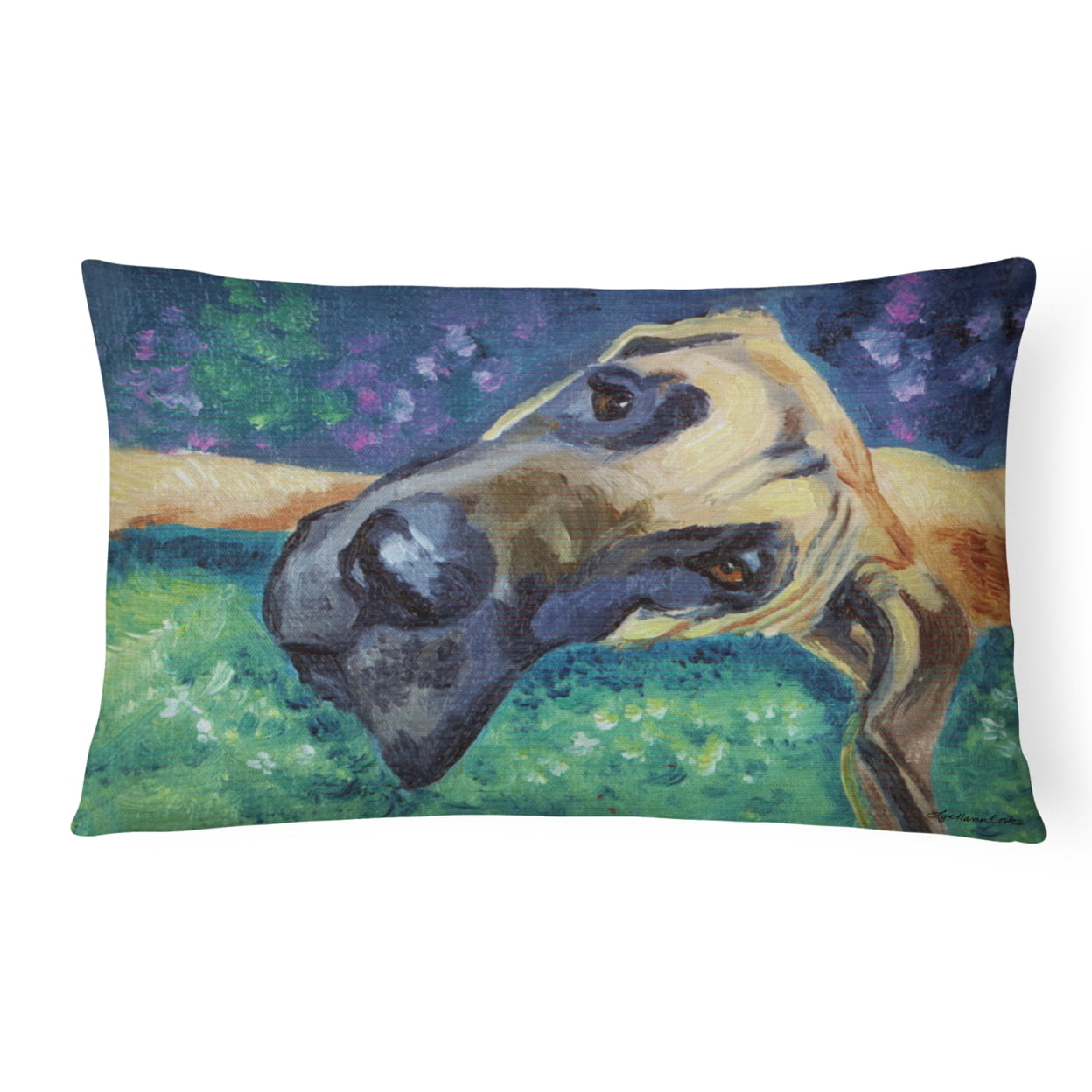 Great Dane Hard Day Fabric Decorative Pillow