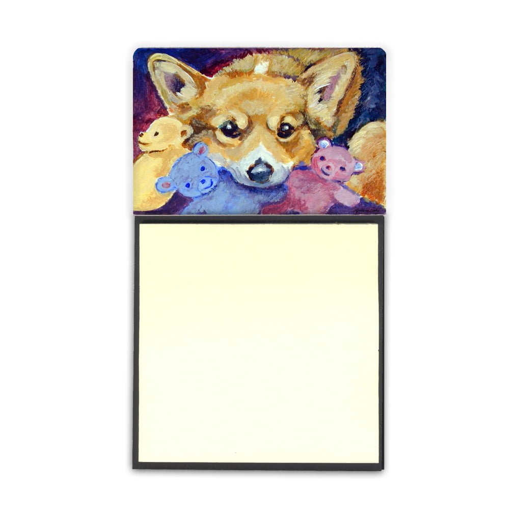 7431SN Corgi With all the toys Sticky Note Holder