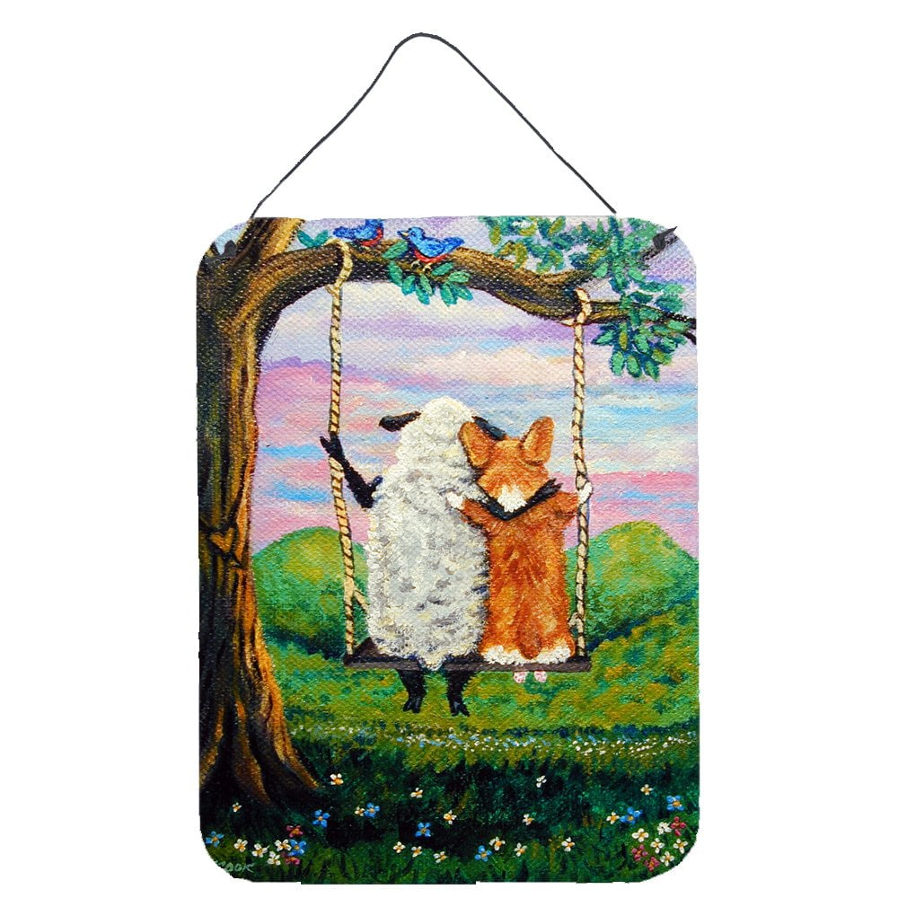 Corgi with Sheep Love Grows Wall or Door Hanging Prints