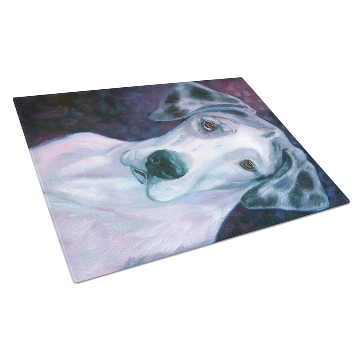 Picture of Carolines Treasures 7441LCB Curious Great Dane Glass Cutting Board - Large