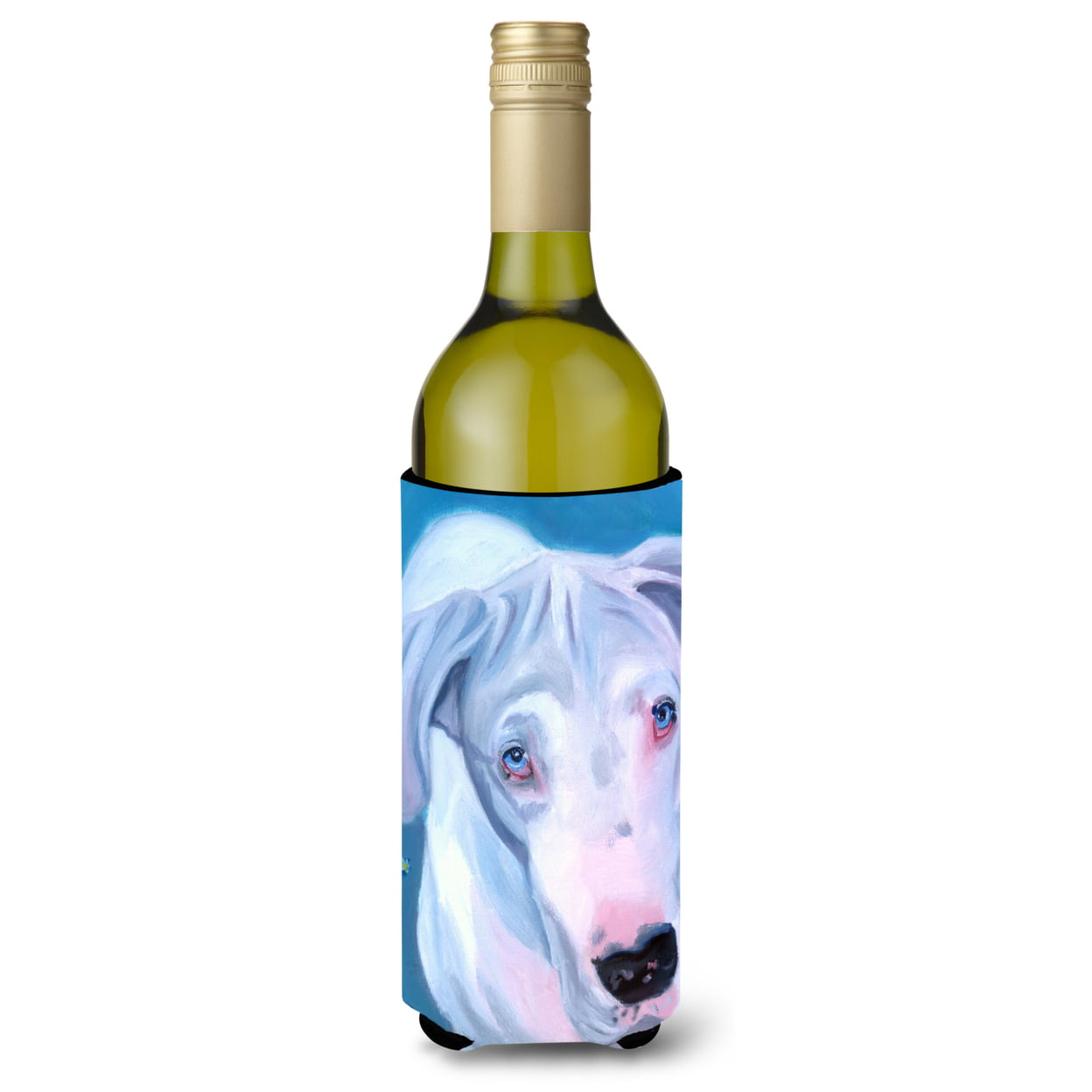 Picture of Carolines Treasures 7440LITERK White Great Dane Wine Bottle Beverage Insulator Hugger